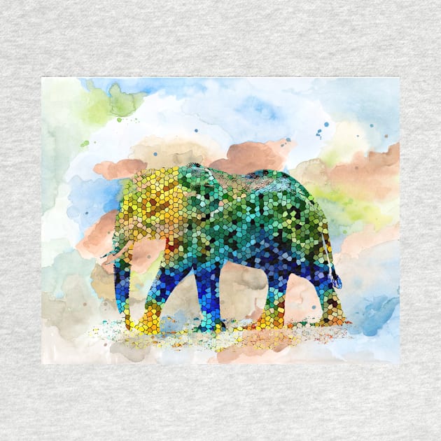 Design 37 Mosaic Elephant by artbylucie